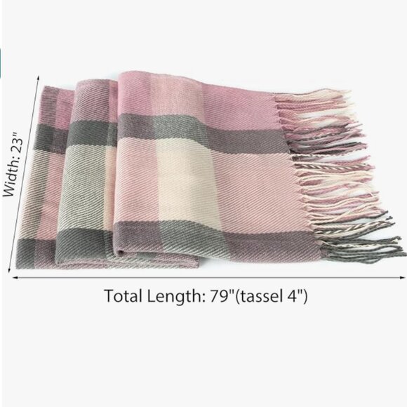 Colorful Pink Soft Oversized Fall Scarf – Warm, Stylish - Picture 4 of 6